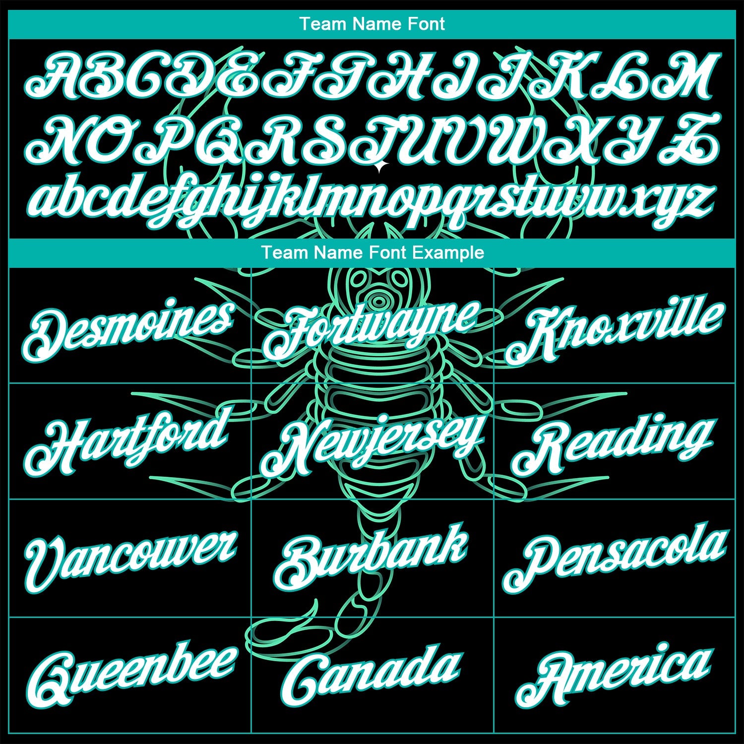 Custom Stitched Black White-Aqua 3D Pattern Design Scorpio Sports Pullover Sweatshirt Hoodie view 3