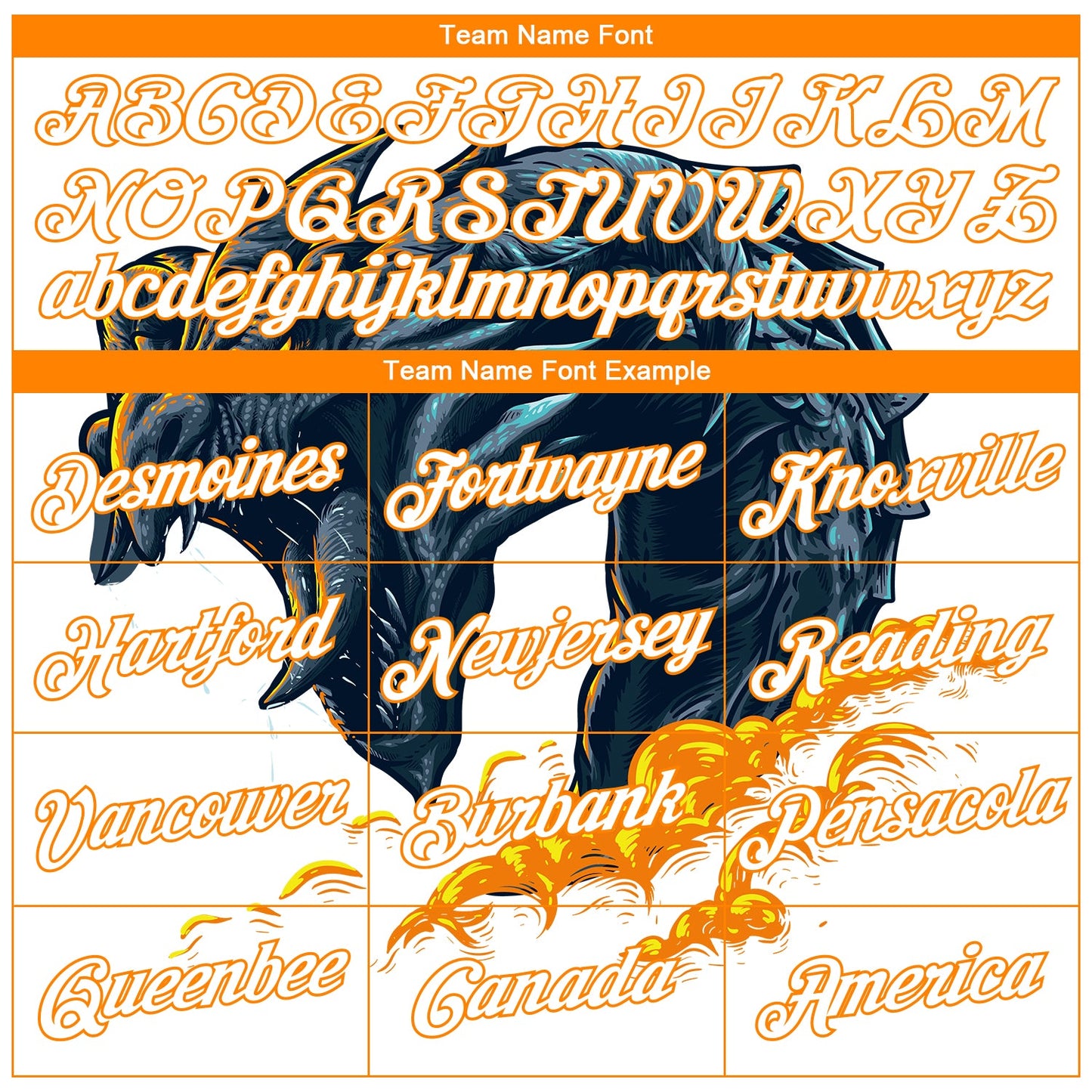 Custom Stitched White Bay Orange 3D Pattern Design Fire Dragon Sports Pullover Sweatshirt Hoodie view 3