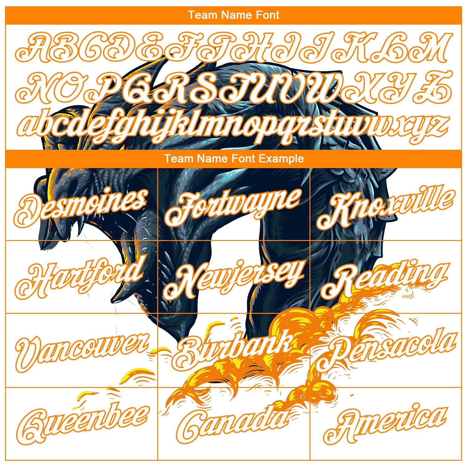 Custom Stitched White Bay Orange 3D Pattern Design Fire Dragon Sports Pullover Sweatshirt Hoodie view 3