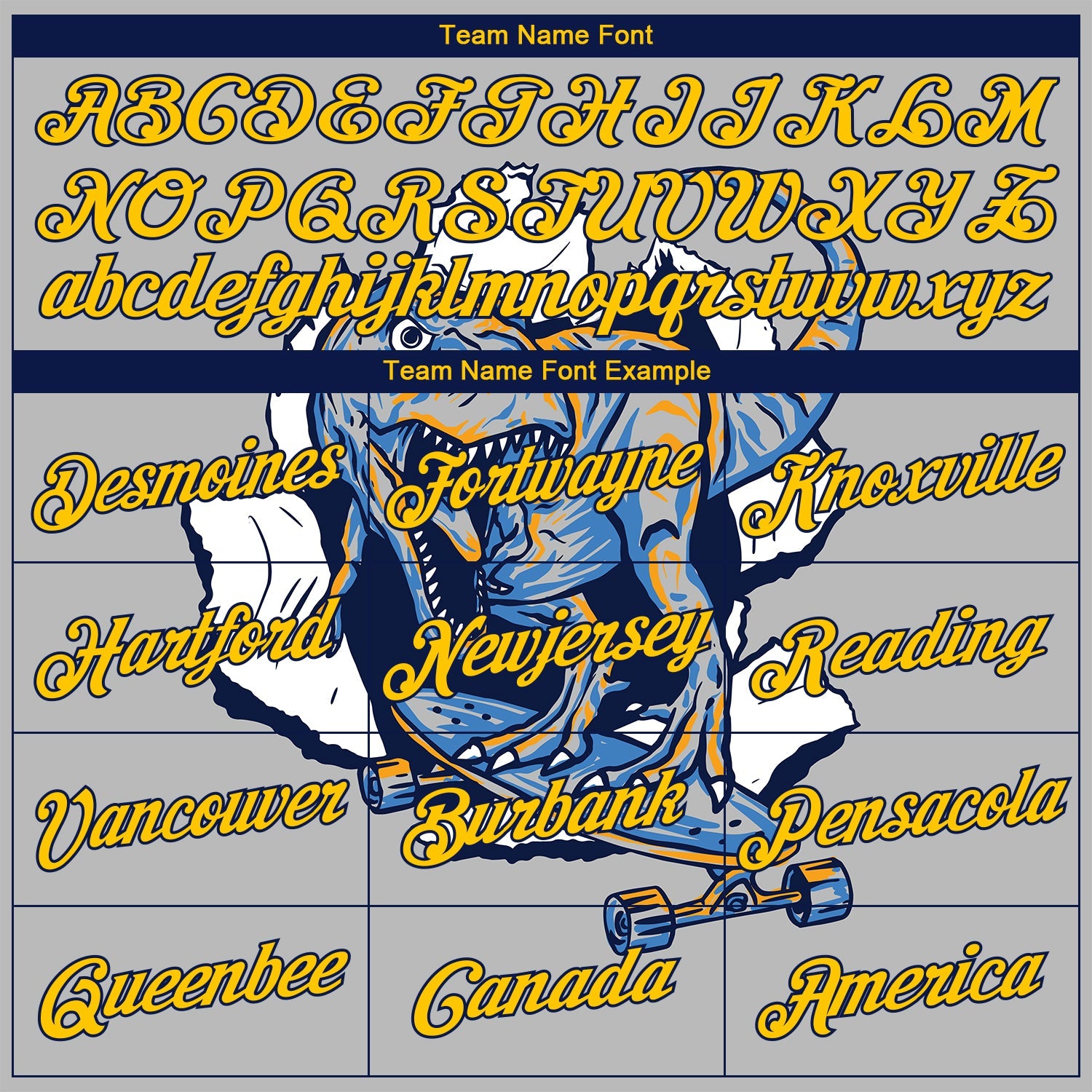 Custom Stitched Light Gray Yellow-Navy 3D Pattern Design Dinosaur Sports Pullover Sweatshirt Hoodie view 3