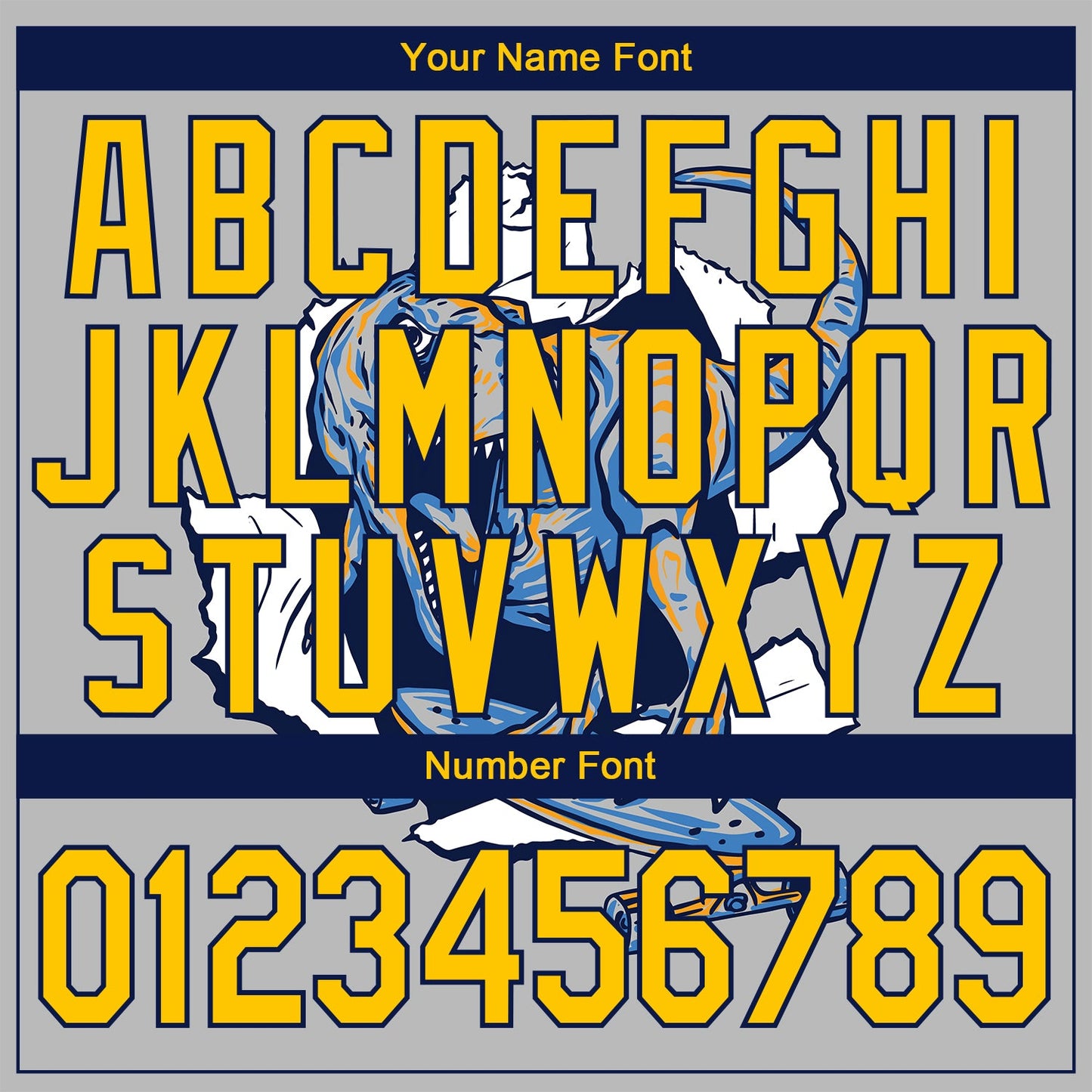 Custom Stitched Light Gray Yellow-Navy 3D Pattern Design Dinosaur Sports Pullover Sweatshirt Hoodie view 4
