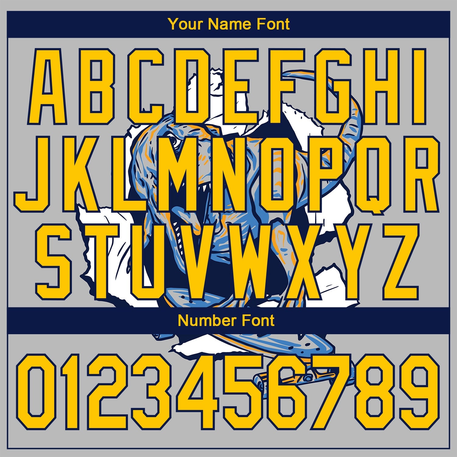 Custom Stitched Light Gray Yellow-Navy 3D Pattern Design Dinosaur Sports Pullover Sweatshirt Hoodie view 4
