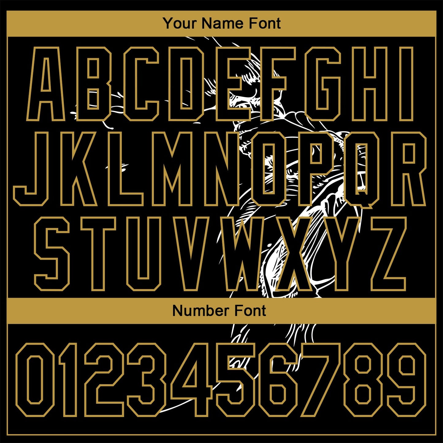 Custom Stitched Black-Old Gold 3D Pattern Design Gorilla Sports Pullover Sweatshirt Hoodie view 4