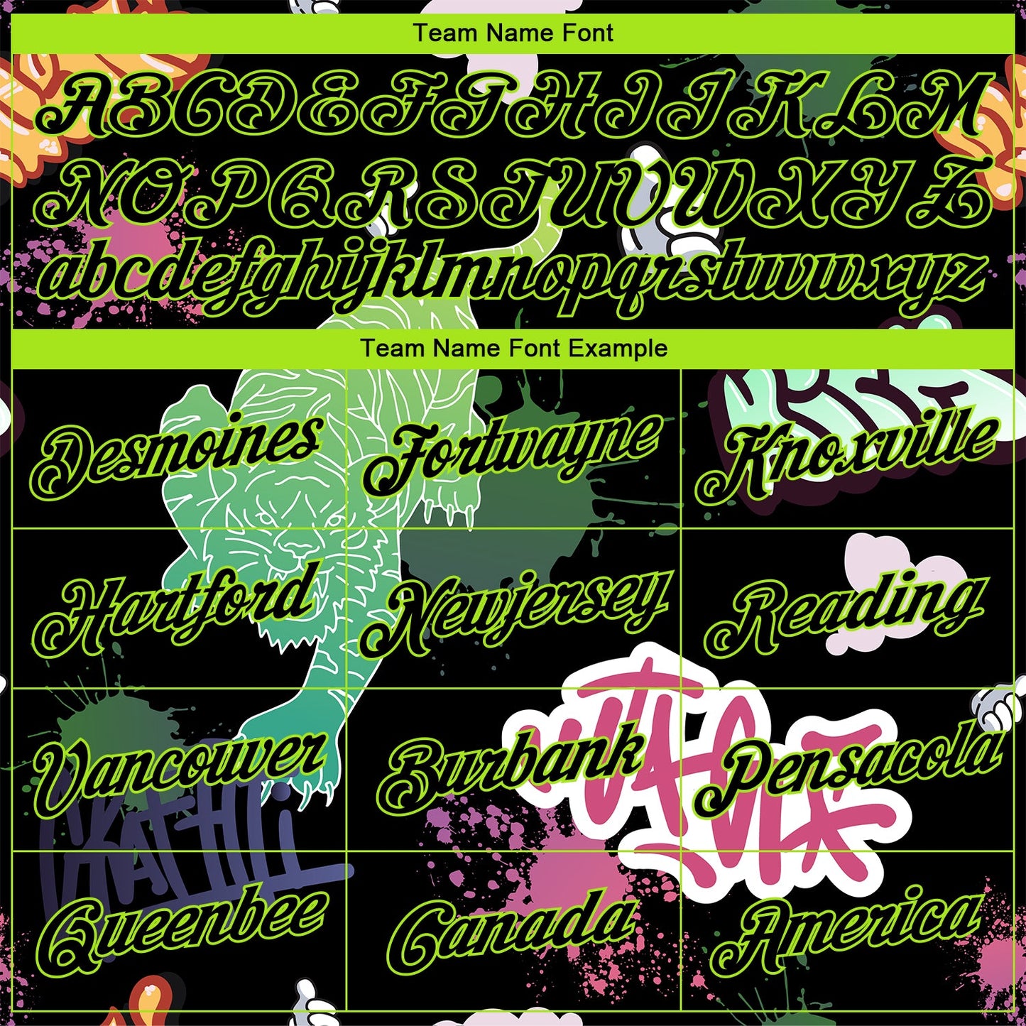 Custom Stitched Black Neon Green 3D Pattern Design Tiger Sports Pullover Sweatshirt Hoodie view 3