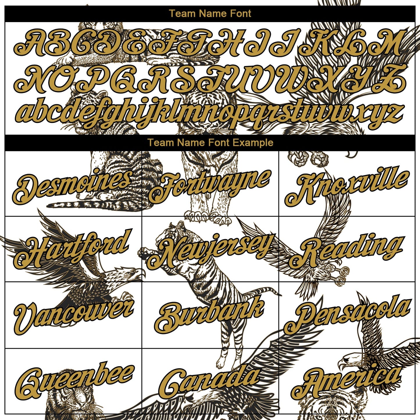 Custom Stitched White Old Gold-Black 3D Pattern Design Tiger And Eagle Sports Pullover Sweatshirt Hoodie view 3