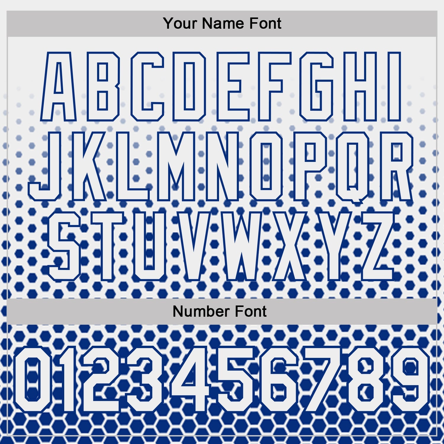 Custom White-Royal Geometric Hexagonal Dot Gradient Performance T-Shirt view 4