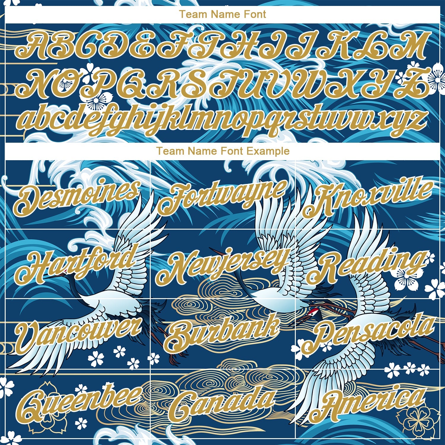 Custom Stitched Royal Old Gold-White 3D Pattern Design Crane And Cloud Sports Pullover Sweatshirt Hoodie view 3