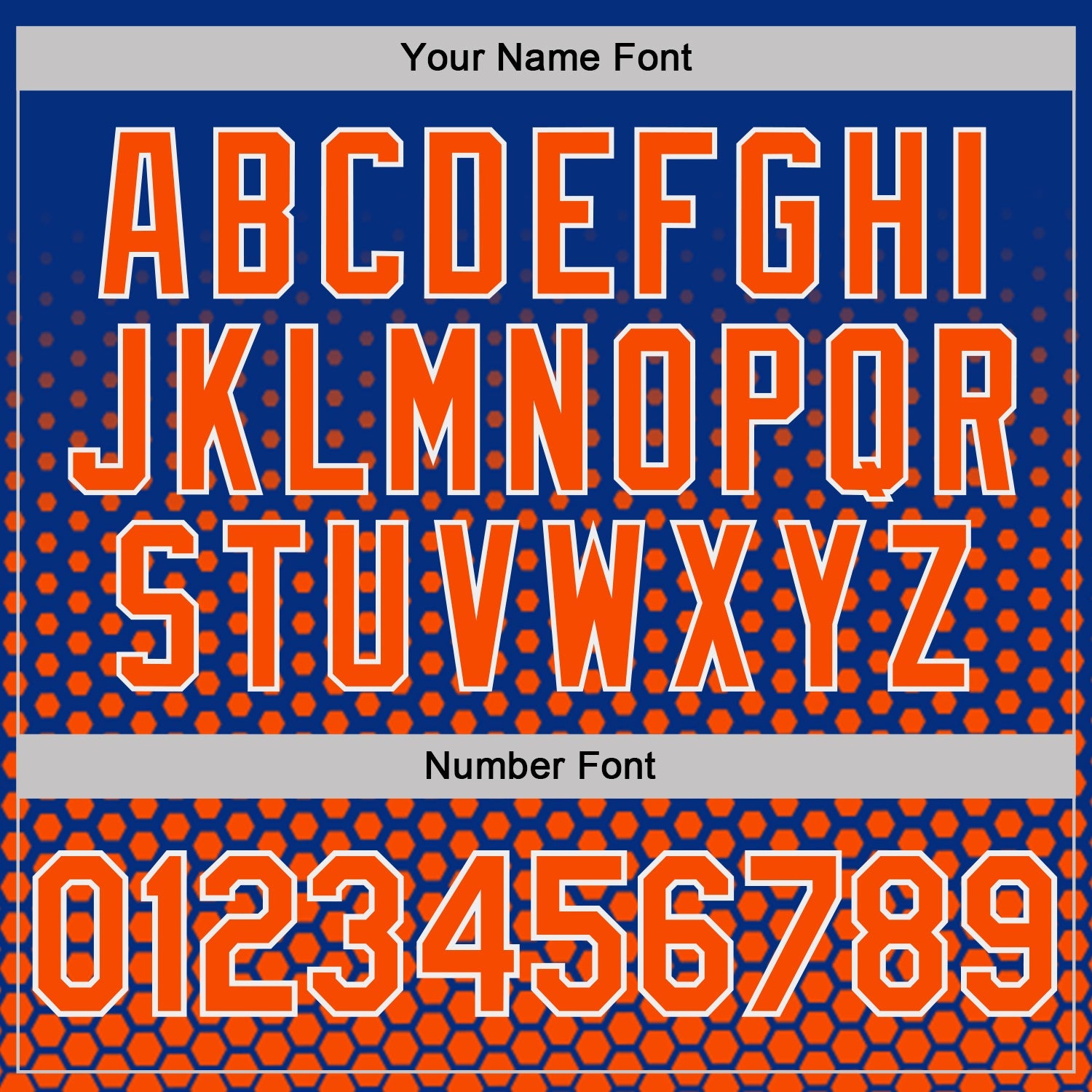 Custom Royal Orange-White Geometric Hexagonal Dot Gradient Performance T-Shirt view 4