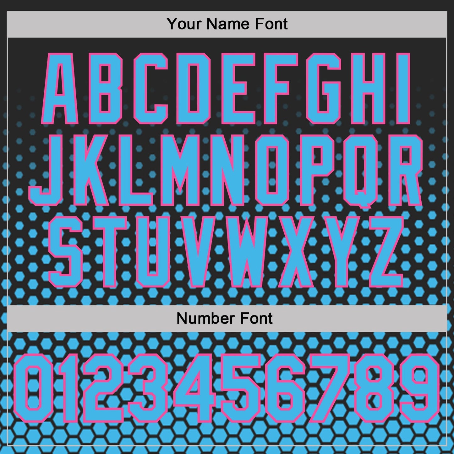Custom Black Sky Blue-Pink Geometric Hexagonal Dot Gradient Performance T-Shirt view 4