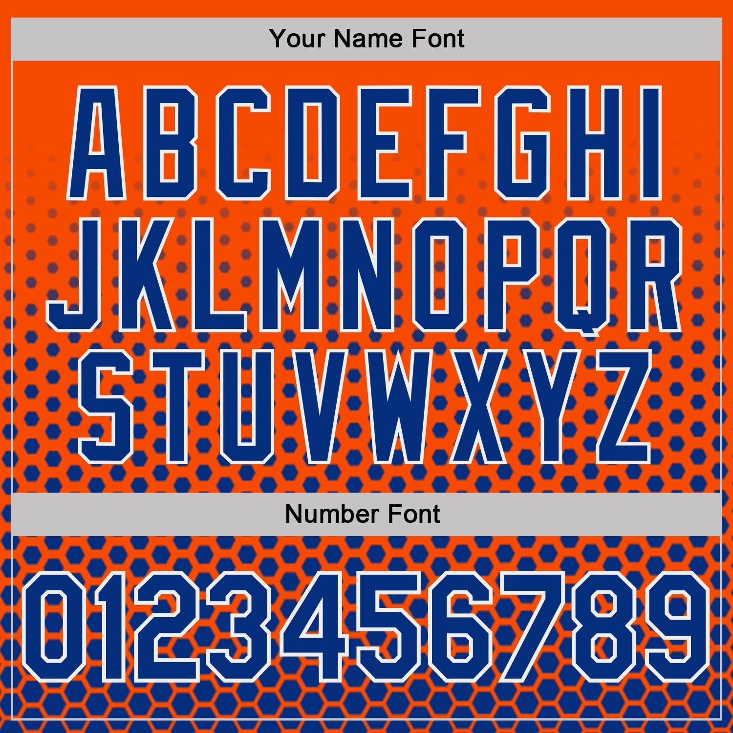 Custom Orange Royal-White Geometric Hexagonal Dot Gradient Performance T-Shirt view 4