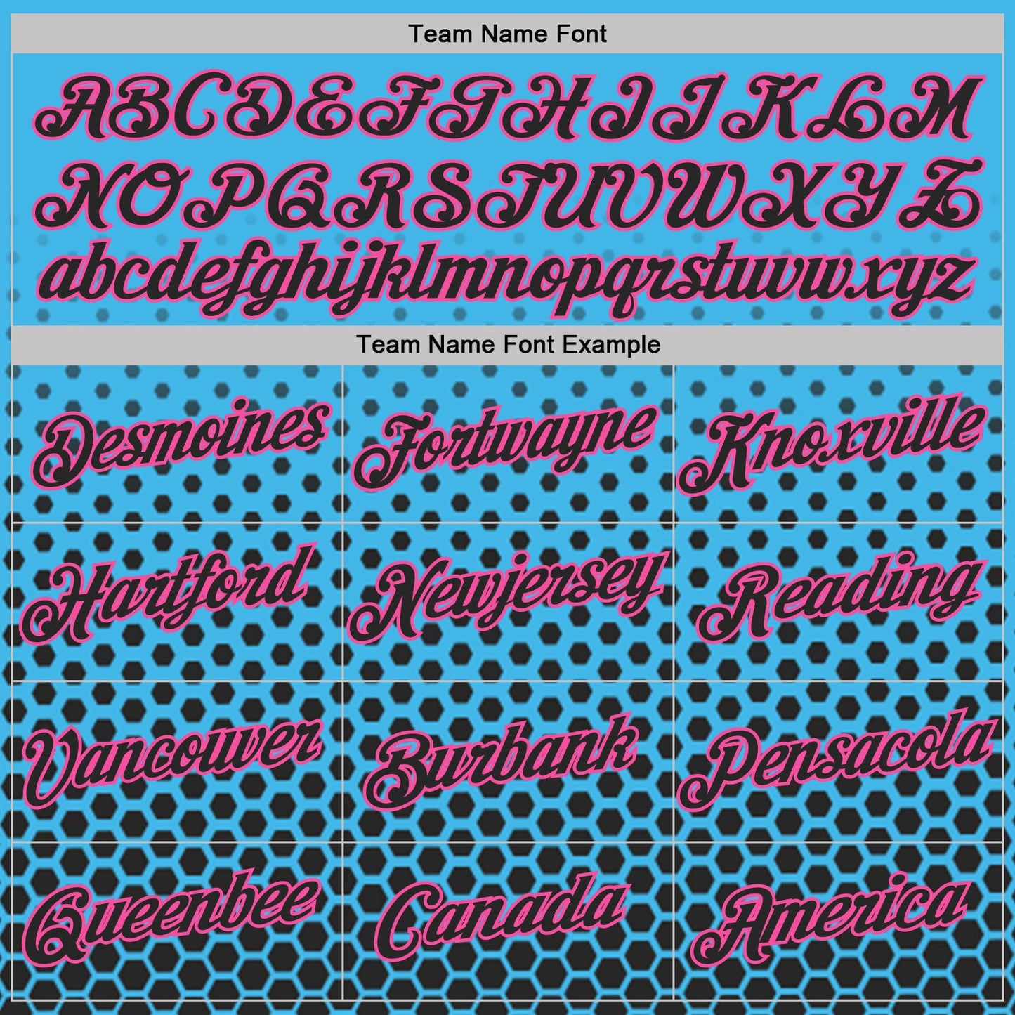 Custom Sky Blue Black-Pink Geometric Hexagonal Dot Gradient Performance T-Shirt view 3