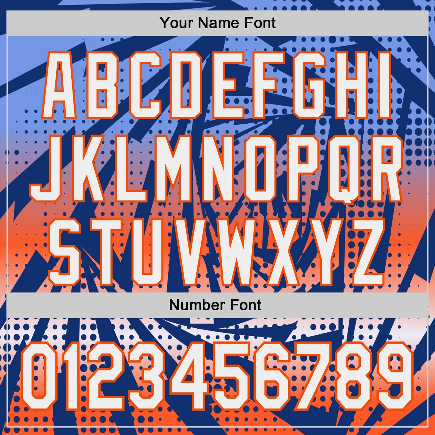 Custom Royal White-Orange Lightning Gradient Dot Authentic Baseball Jersey view 5