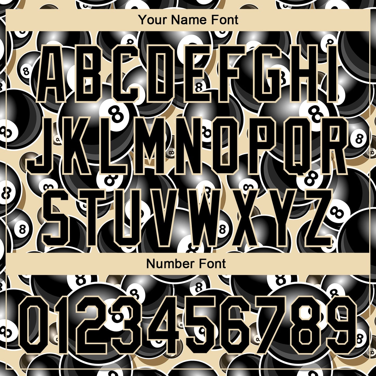 Custom City Cream Black 3D Pattern Design Billiards Snooker 8 Ball Authentic Baseball Jersey view 5