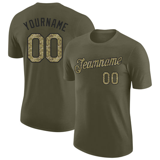 Custom Olive Camo-Black Salute To Service Performance T-Shirt - Main View