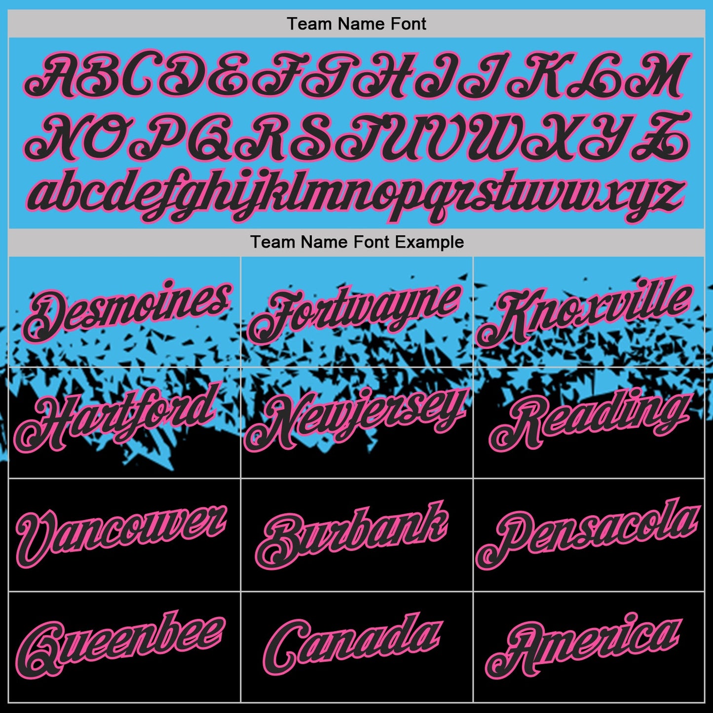 Custom Sky Blue Black-Pink Fade Geometric Splatter Fragmented Shards Performance T-Shirt view 3