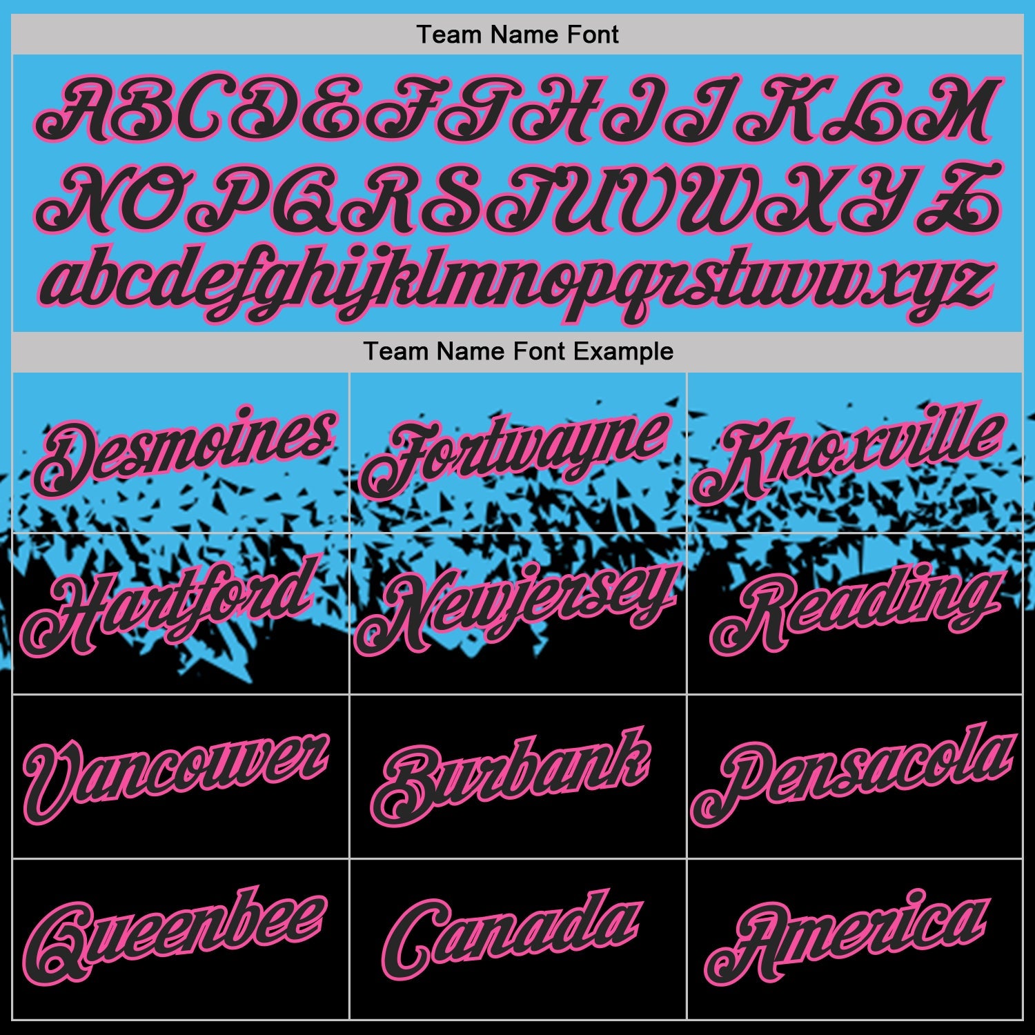 Custom Sky Blue Black-Pink Fade Geometric Splatter Fragmented Shards Performance T-Shirt view 3