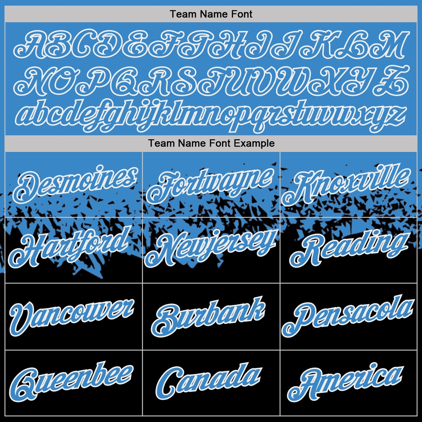 Custom Light Blue Black-White Fade Geometric Splatter Fragmented Shards Performance T-Shirt view 3