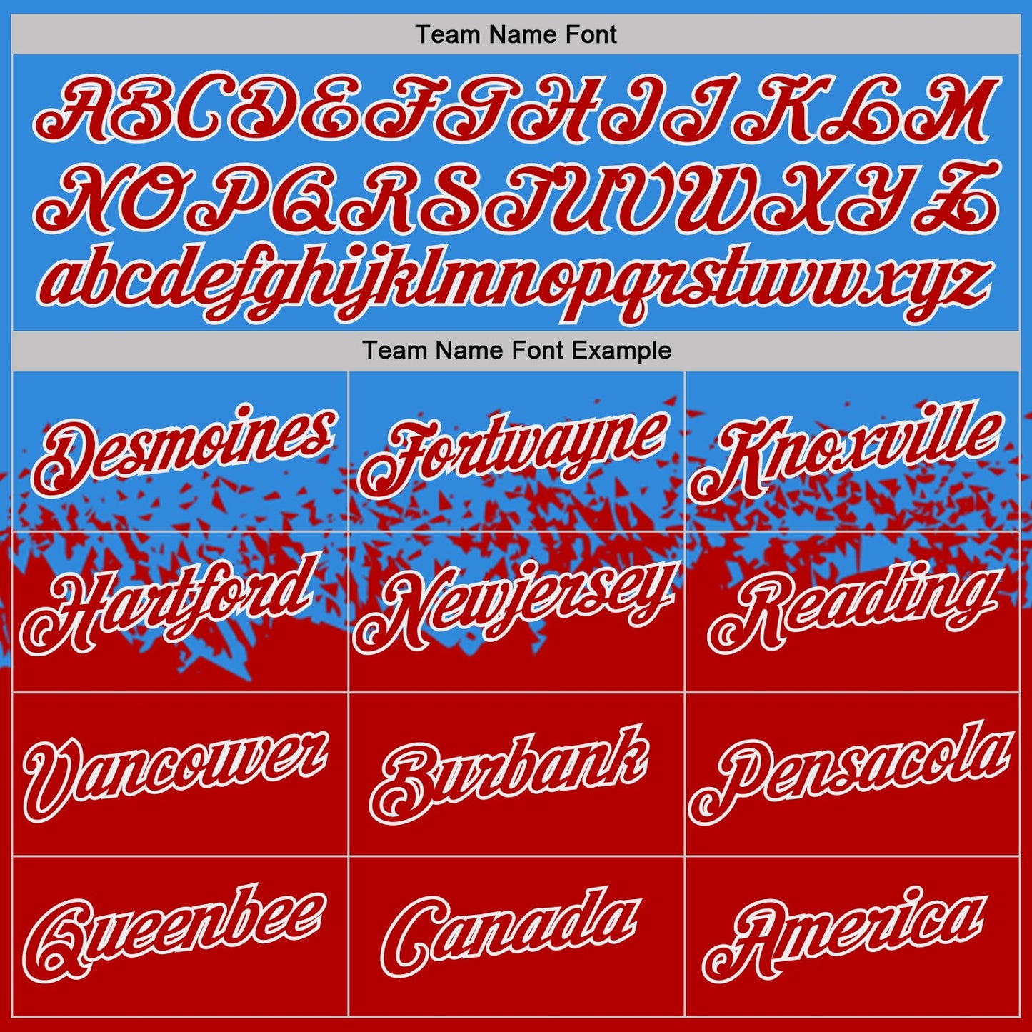 Custom Powder Blue Red-White Fade Geometric Splatter Fragmented Shards Performance T-Shirt view 3
