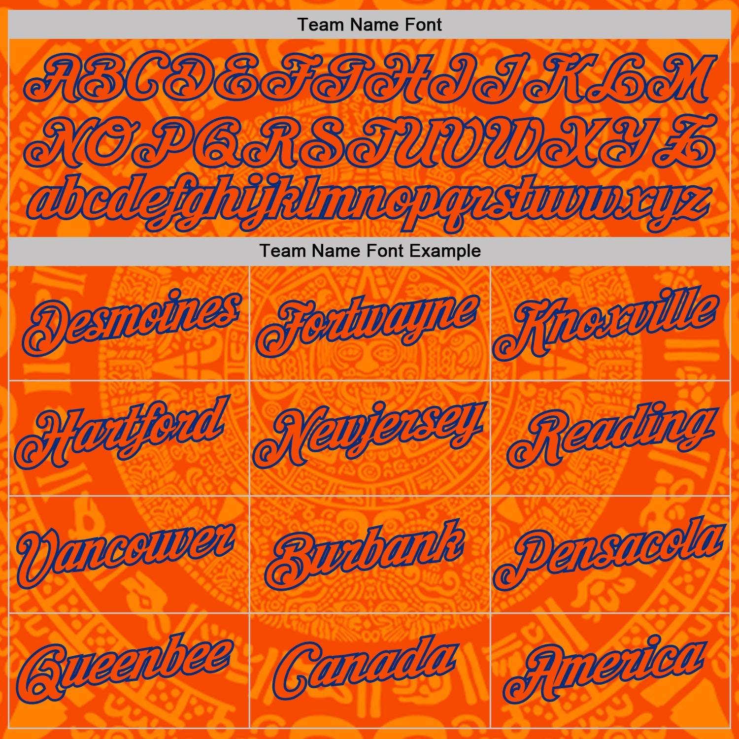 Custom Orange-Royal Tribal Ethnic Aztec Sun Stone 3D Pattern Performance T-Shirt view 3
