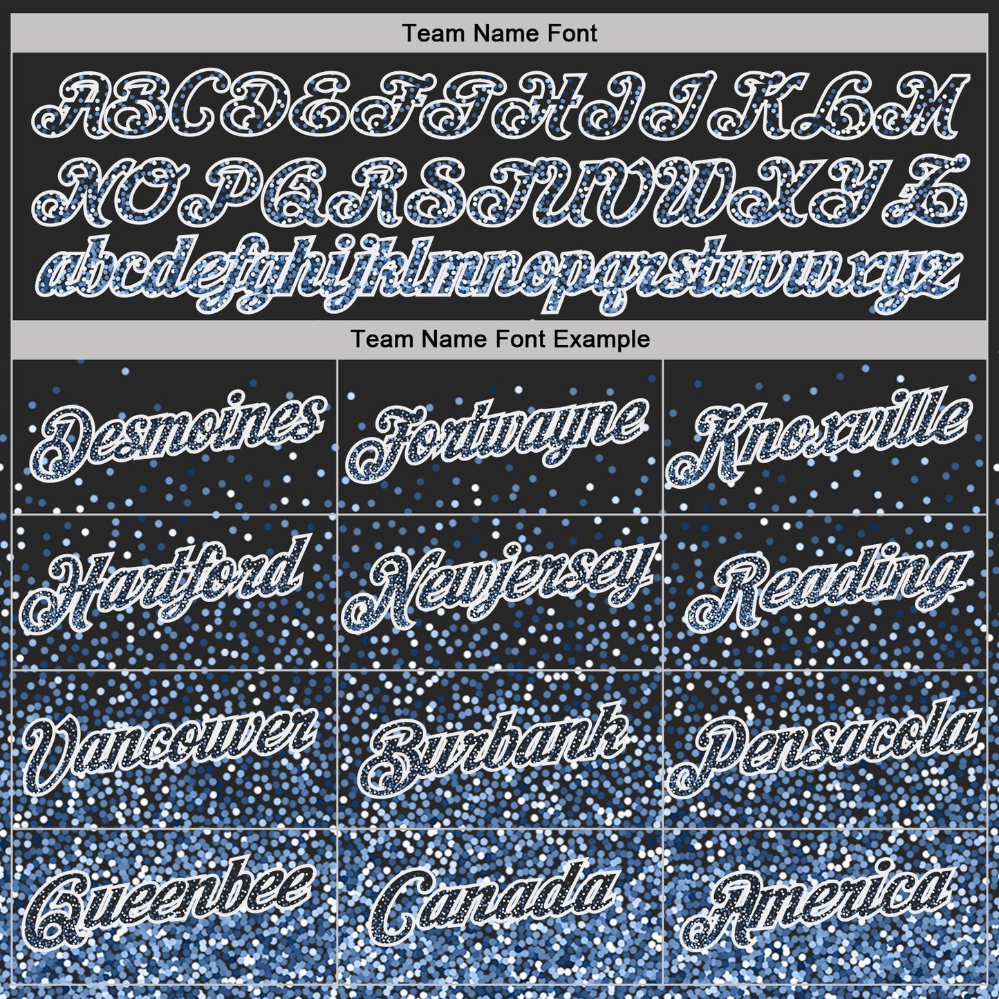 Custom Black Light Blue-White Colorful Sparkle Gradient Dots Performance T-Shirt view 3