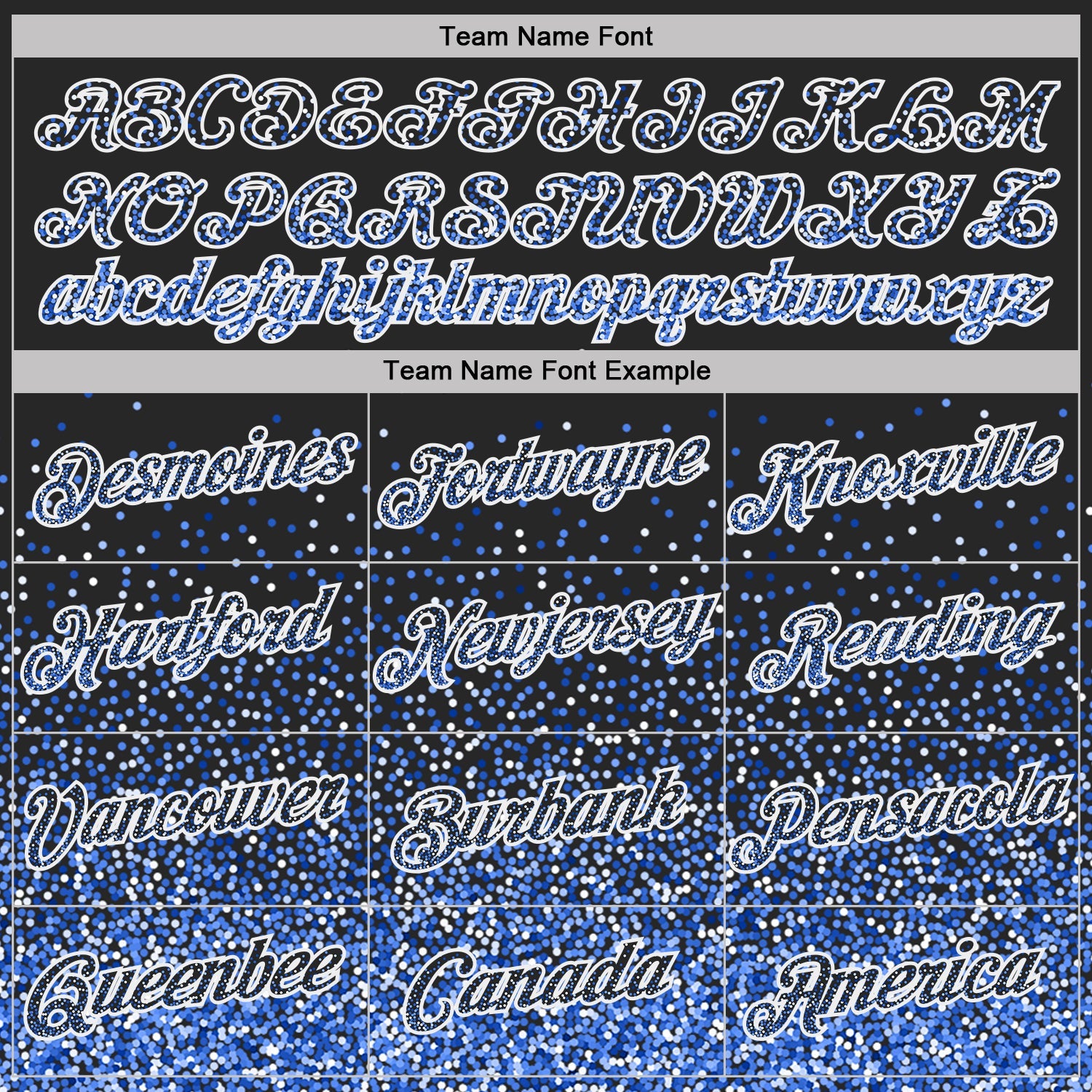 Custom Black Thunder Blue-White Colorful Sparkle Gradient Dots Performance T-Shirt view 3