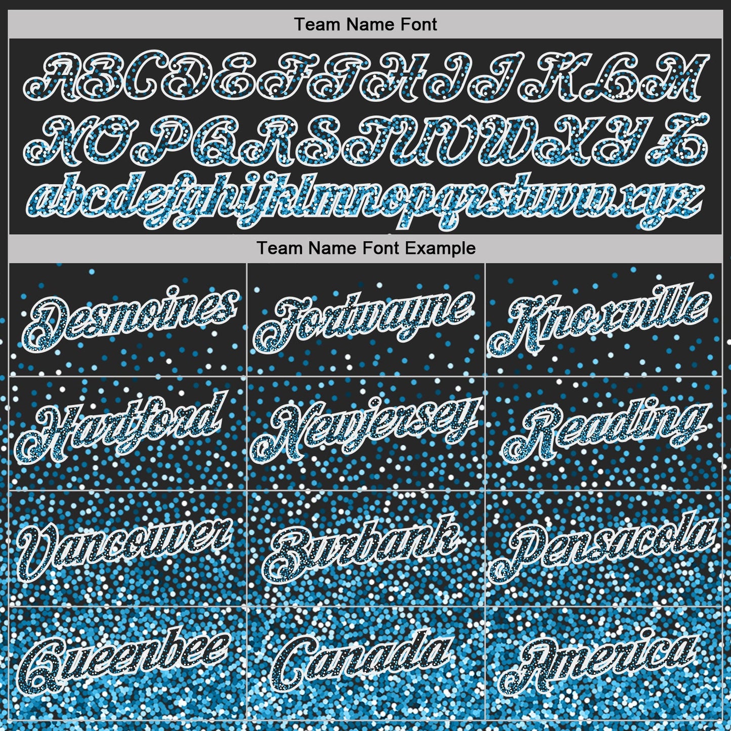 Custom Black Sky Blue-White Colorful Sparkle Gradient Dots Performance T-Shirt view 3