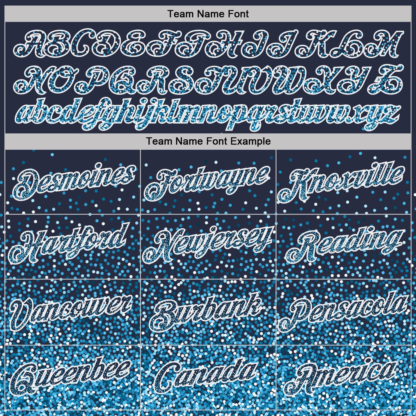 Custom Navy Sky Blue-White Colorful Sparkle Gradient Dots Performance T-Shirt view 3