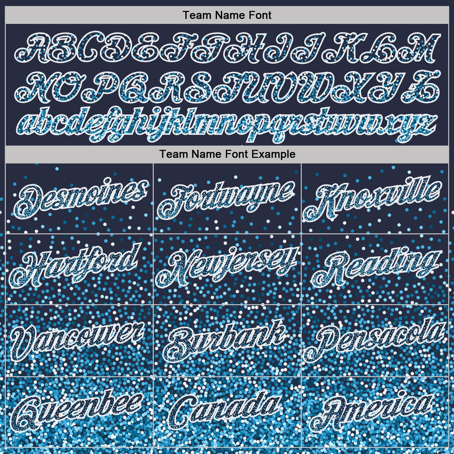 Custom Navy Sky Blue-White Colorful Sparkle Gradient Dots Performance T-Shirt view 3