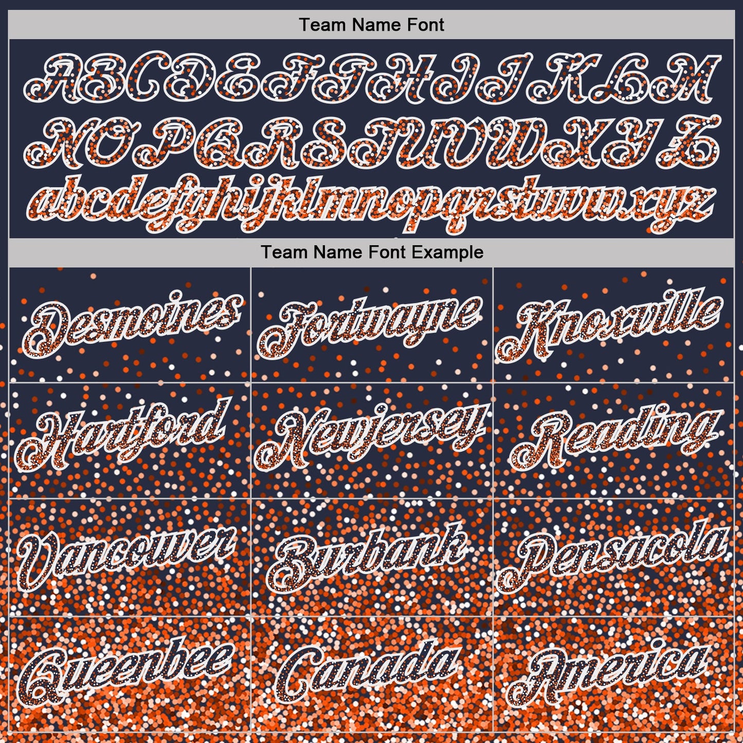 Custom Navy Orange-White Colorful Sparkle Gradient Dots Performance T-Shirt view 3