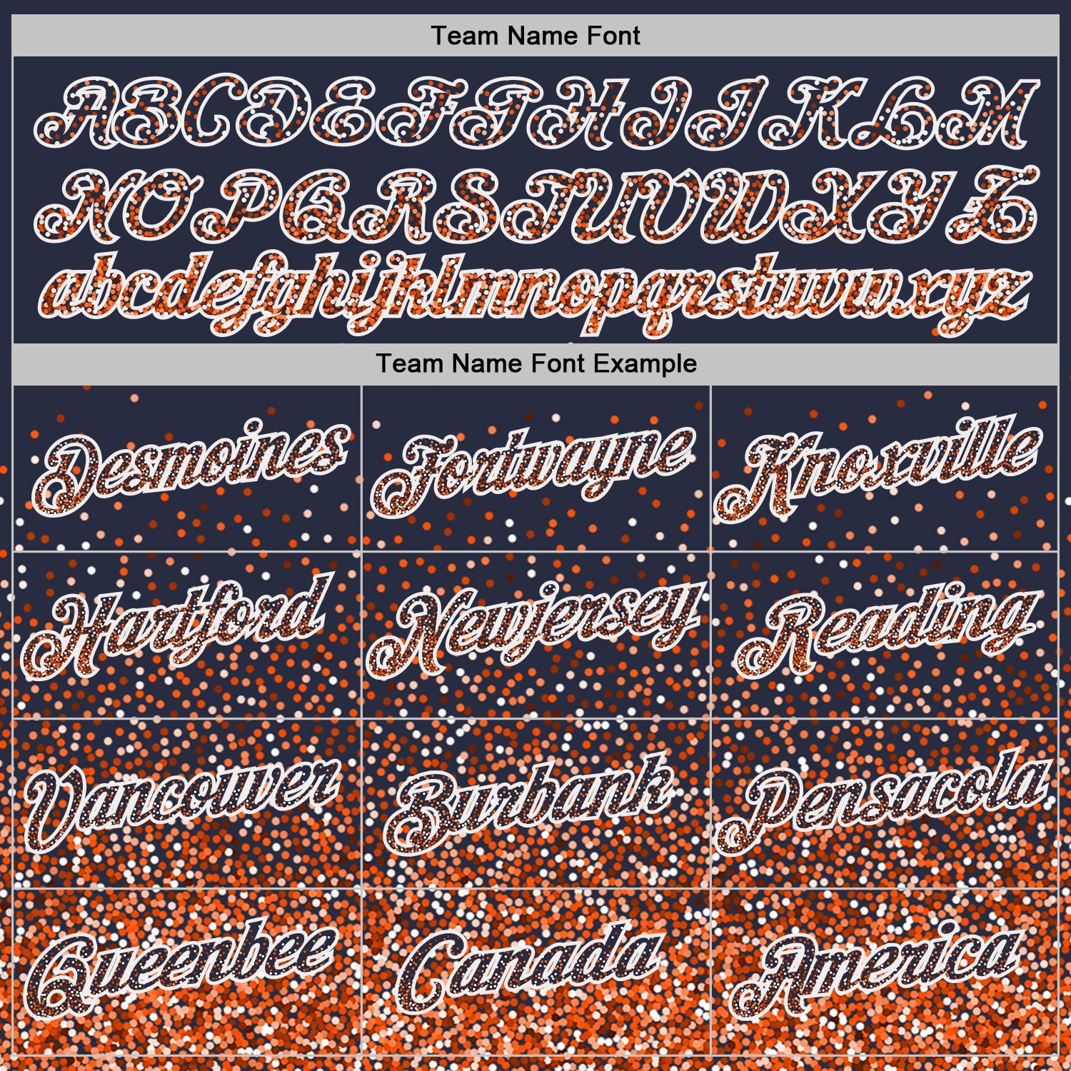 Custom Navy Orange-White Colorful Sparkle Gradient Dots Performance T-Shirt view 3