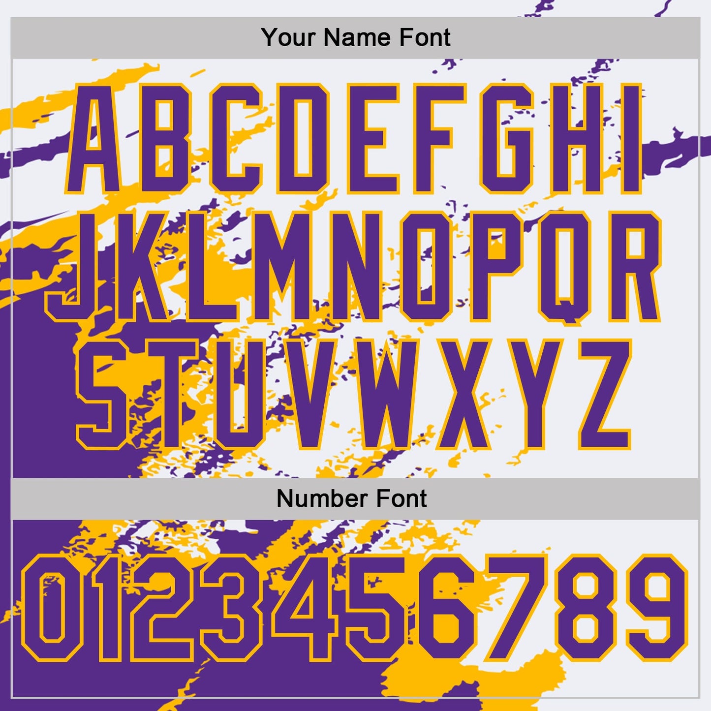 Custom White Purple-Gold Brush Stroke Shatter Splatter Performance T-Shirt view 4