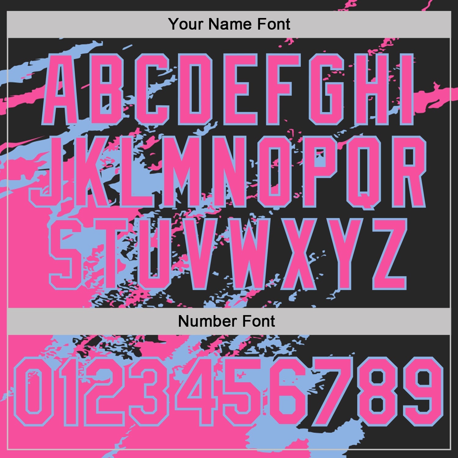 Custom Black Pink-Light Blue Brush Stroke Shatter Splatter Performance T-Shirt view 4