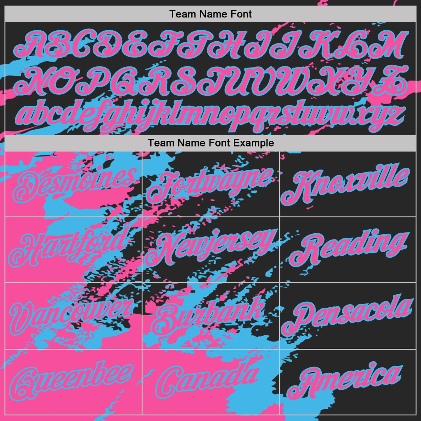 Custom Black Pink-Sky Blue Brush Stroke Shatter Splatter Performance T-Shirt view 3