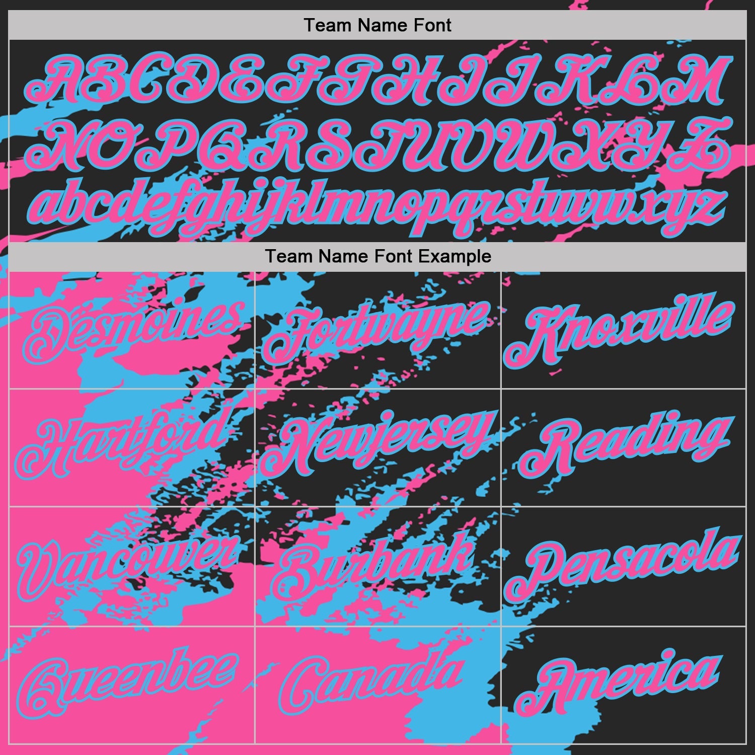Custom Black Pink-Sky Blue Brush Stroke Shatter Splatter Performance T-Shirt view 3
