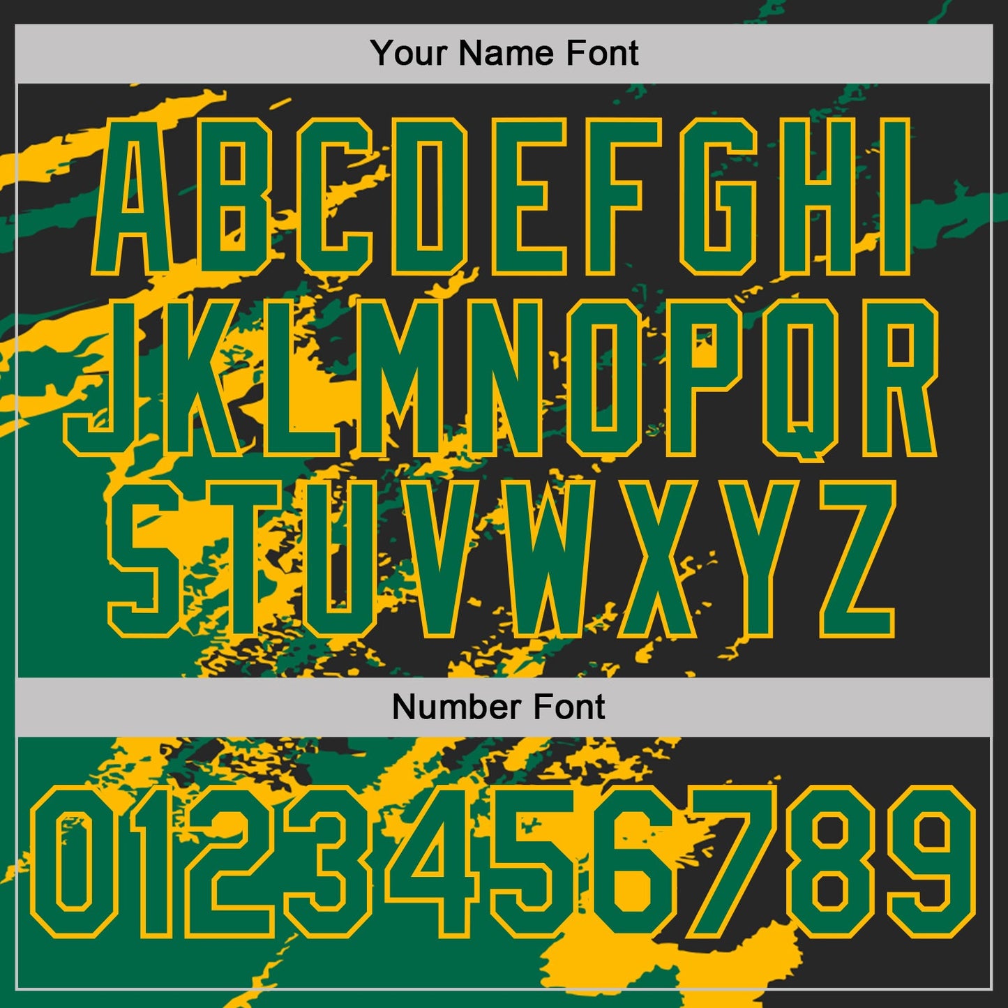 Custom Black Kelly Green-Gold Brush Stroke Shatter Splatter Performance T-Shirt view 4