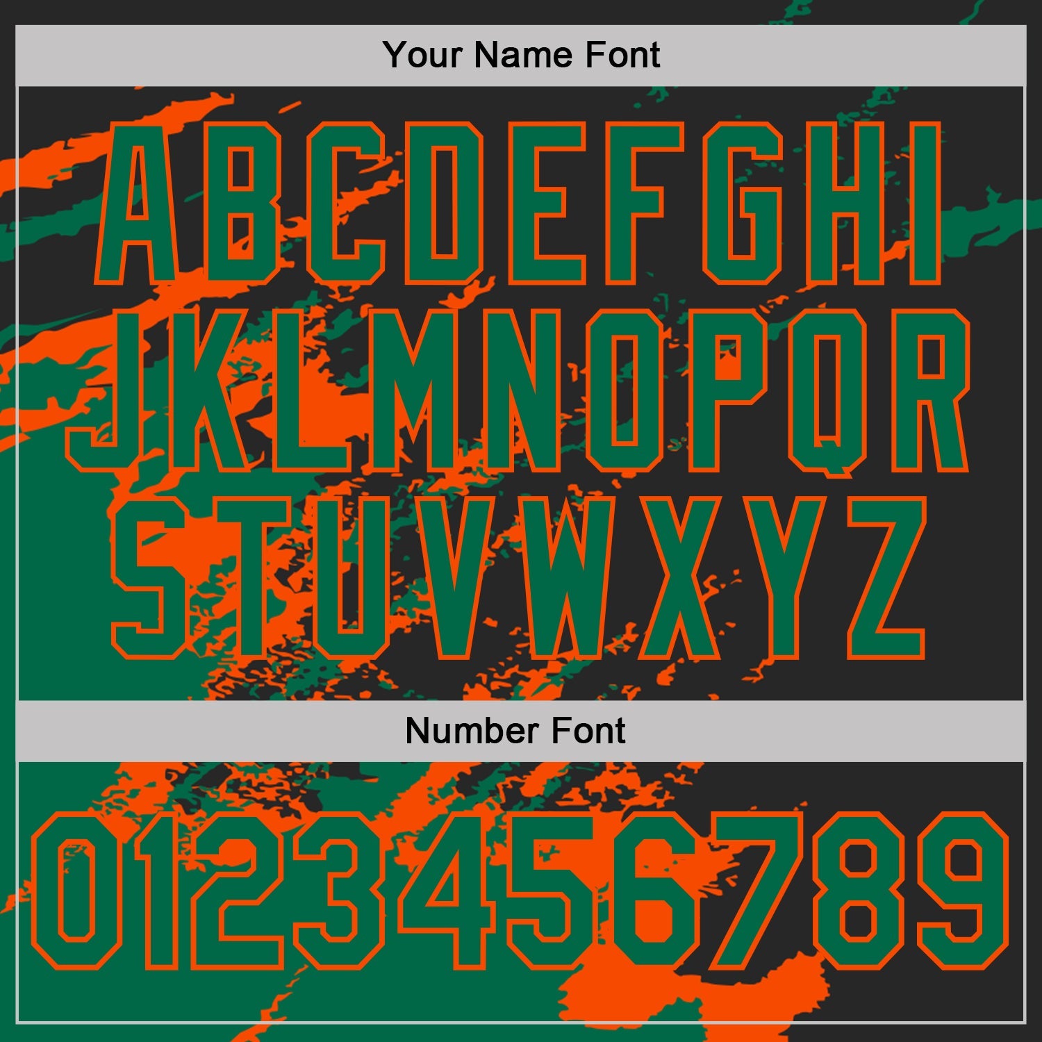 Custom Black Kelly Green-Orange Brush Stroke Shatter Splatter Performance T-Shirt view 4