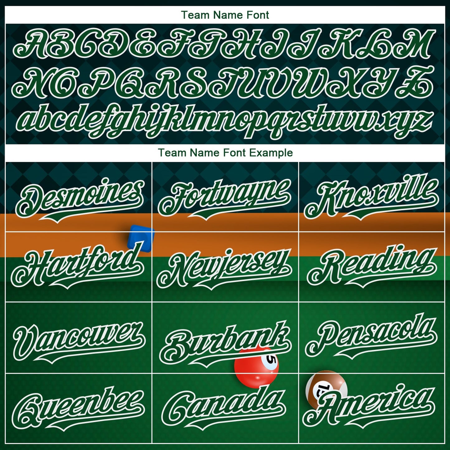 Custom Green White 3D Pattern Design Billiards Authentic Baseball Jersey view 4