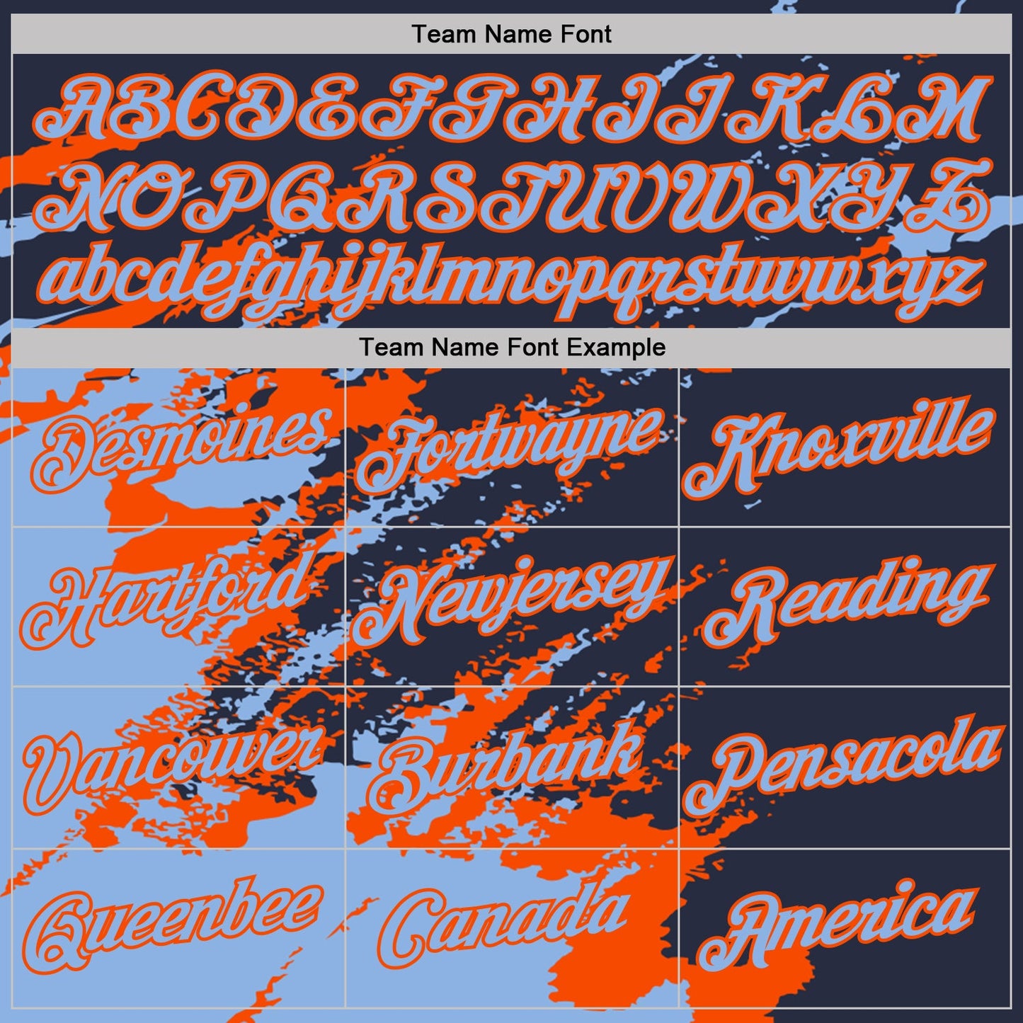 Custom Navy Light Blue-Orange Brush Stroke Shatter Splatter Performance T-Shirt view 3