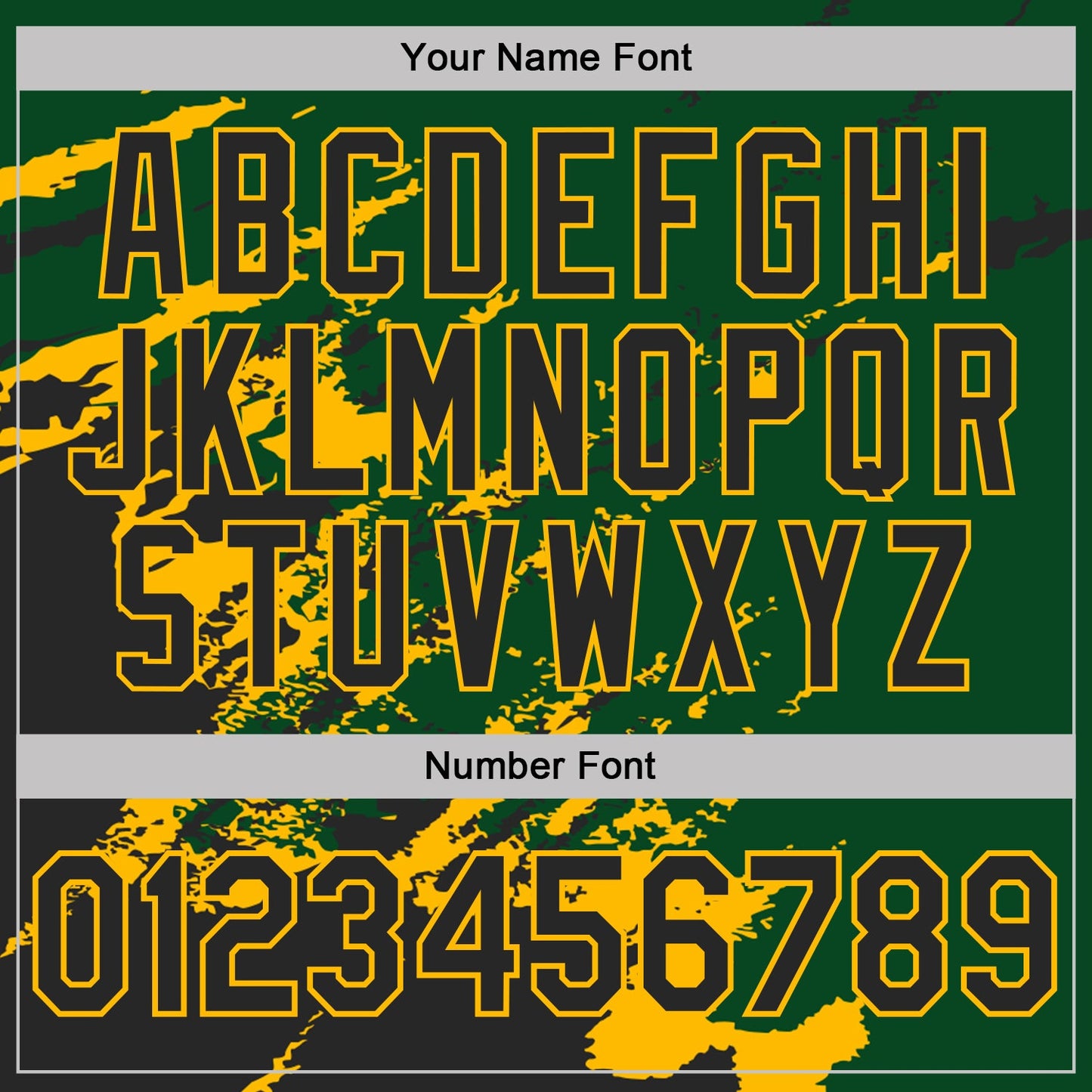 Custom Green Black-Gold Brush Stroke Shatter Splatter Performance T-Shirt view 4
