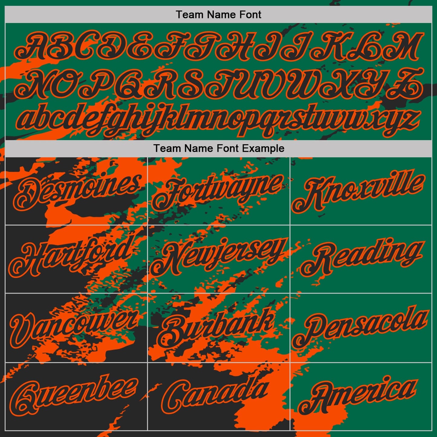 Custom Kelly Green Black-Orange Brush Stroke Shatter Splatter Performance T-Shirt view 3