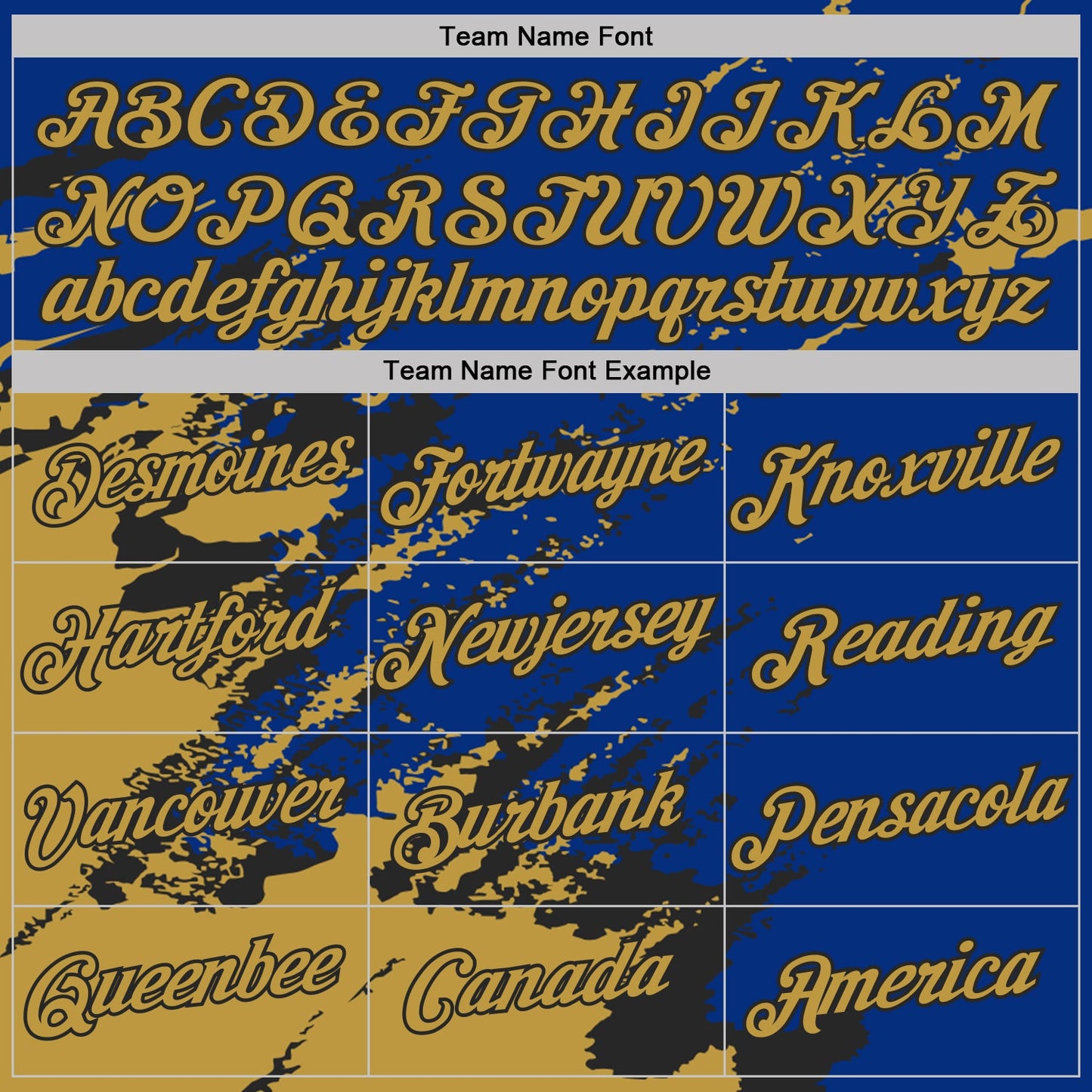 Custom Royal Old Gold-Black Brush Stroke Shatter Splatter Performance T-Shirt view 3