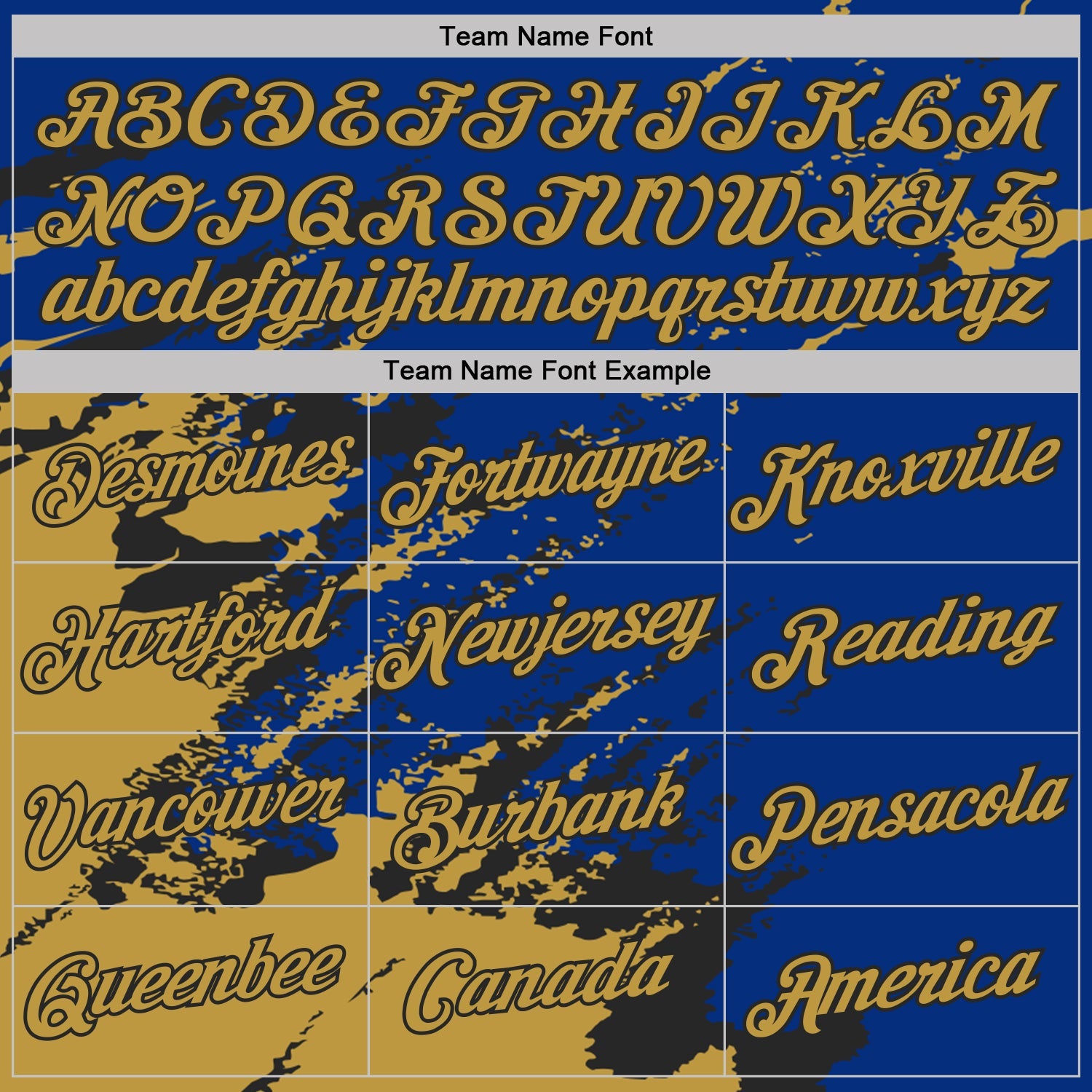 Custom Royal Old Gold-Black Brush Stroke Shatter Splatter Performance T-Shirt view 3