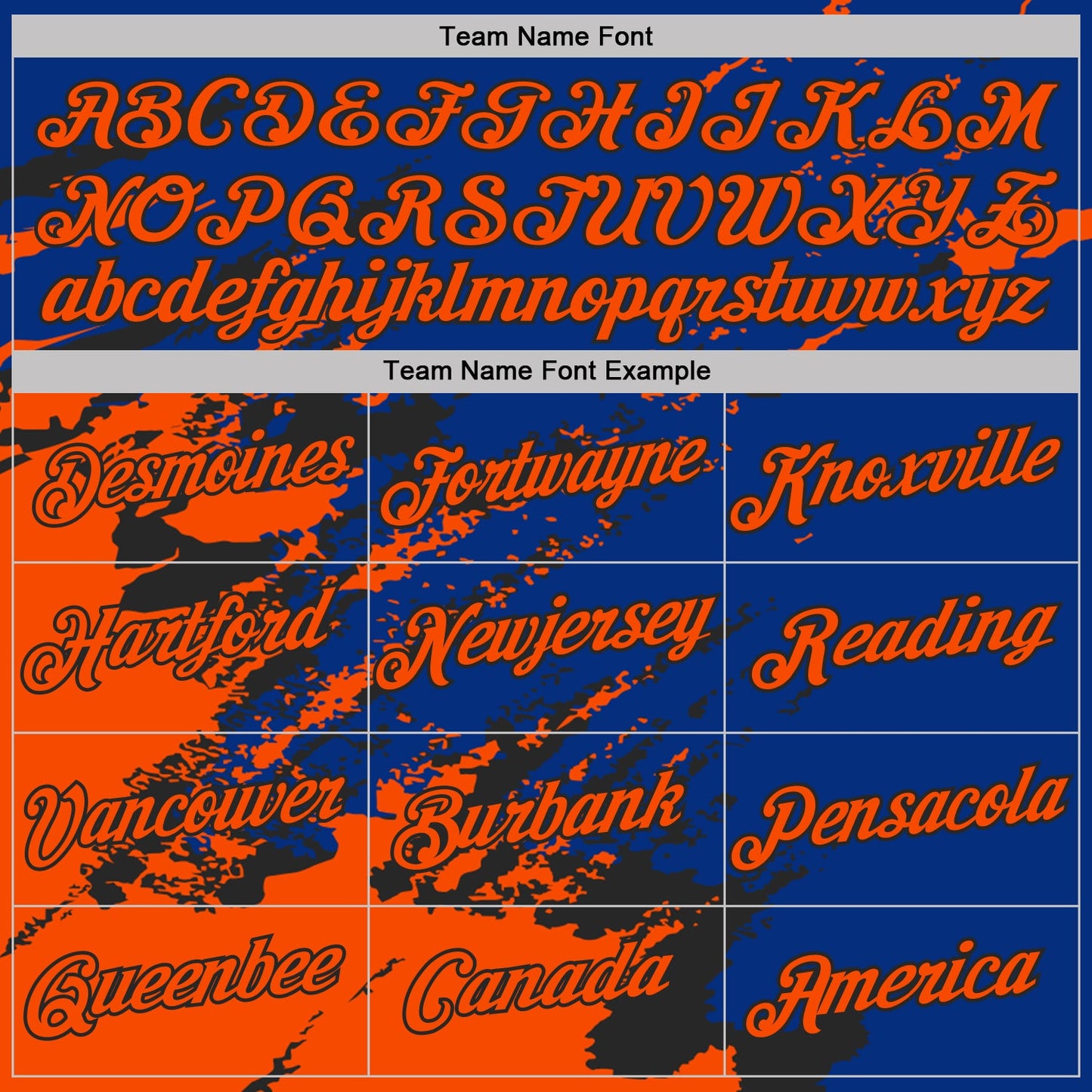 Custom Royal Orange-Black Brush Stroke Shatter Splatter Performance T-Shirt view 3