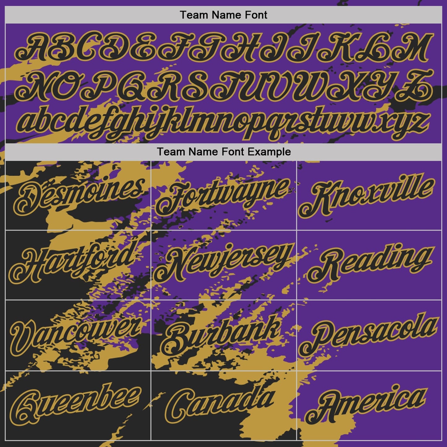 Custom Purple Black-Old Gold Brush Stroke Shatter Splatter Performance T-Shirt view 3