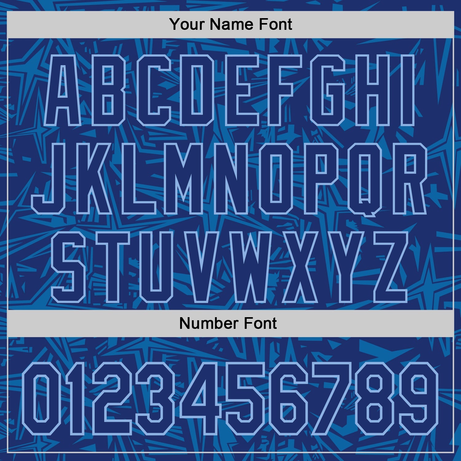 Custom Royal Blue-Light Blue Geometric Cyber Starburst Authentic Baseball Jersey view 5