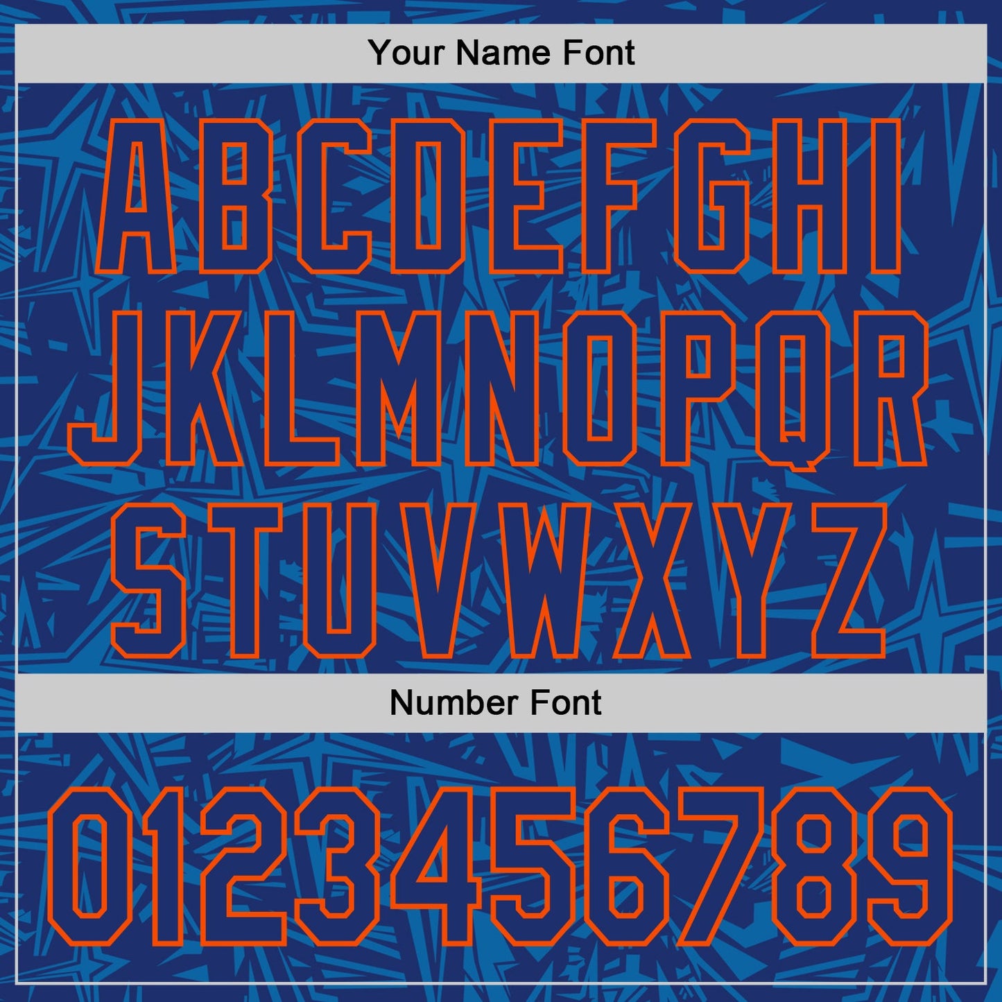 Custom Royal Blue-Orange Geometric Cyber Starburst Authentic Baseball Jersey view 5