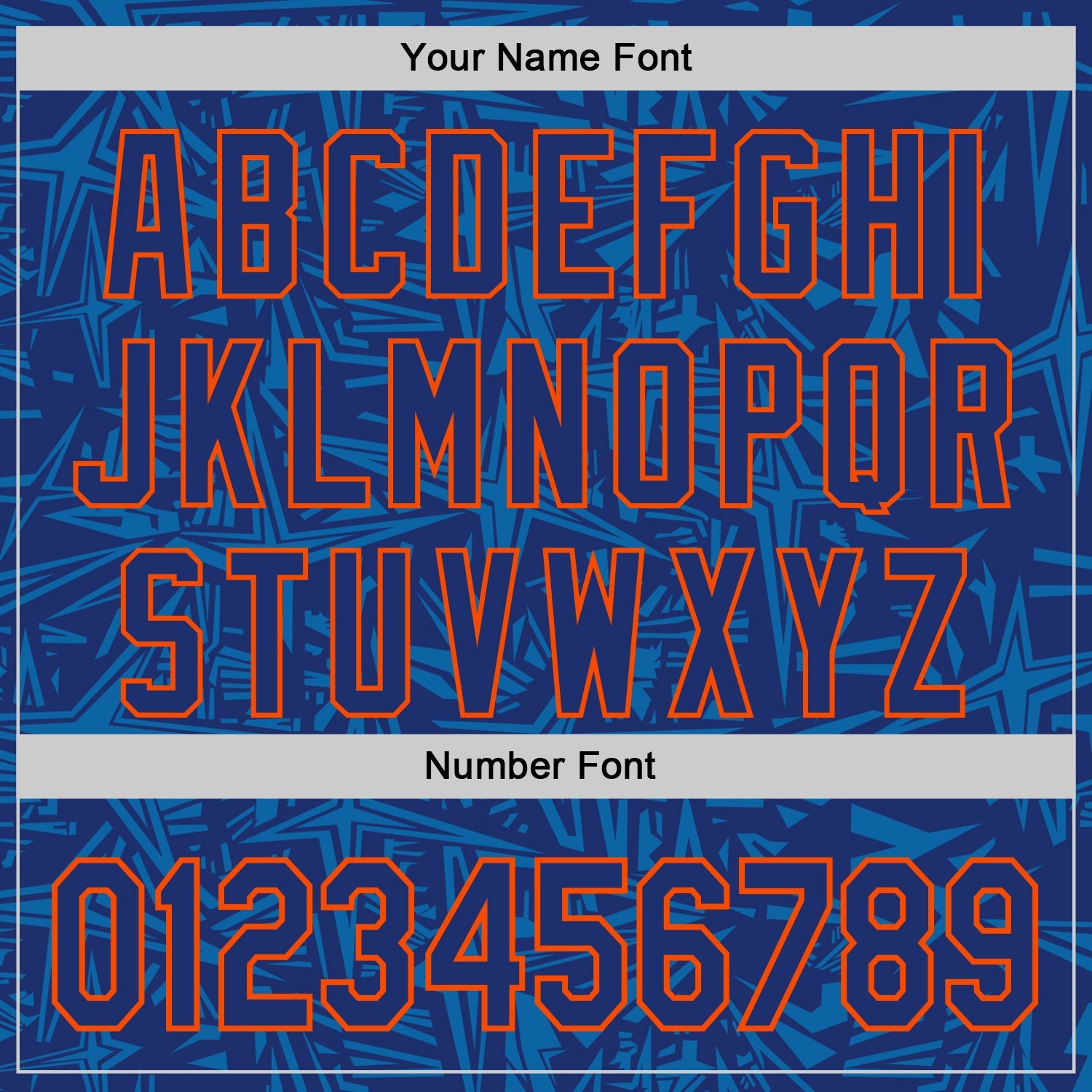 Custom Royal Blue-Orange Geometric Cyber Starburst Authentic Baseball Jersey view 5