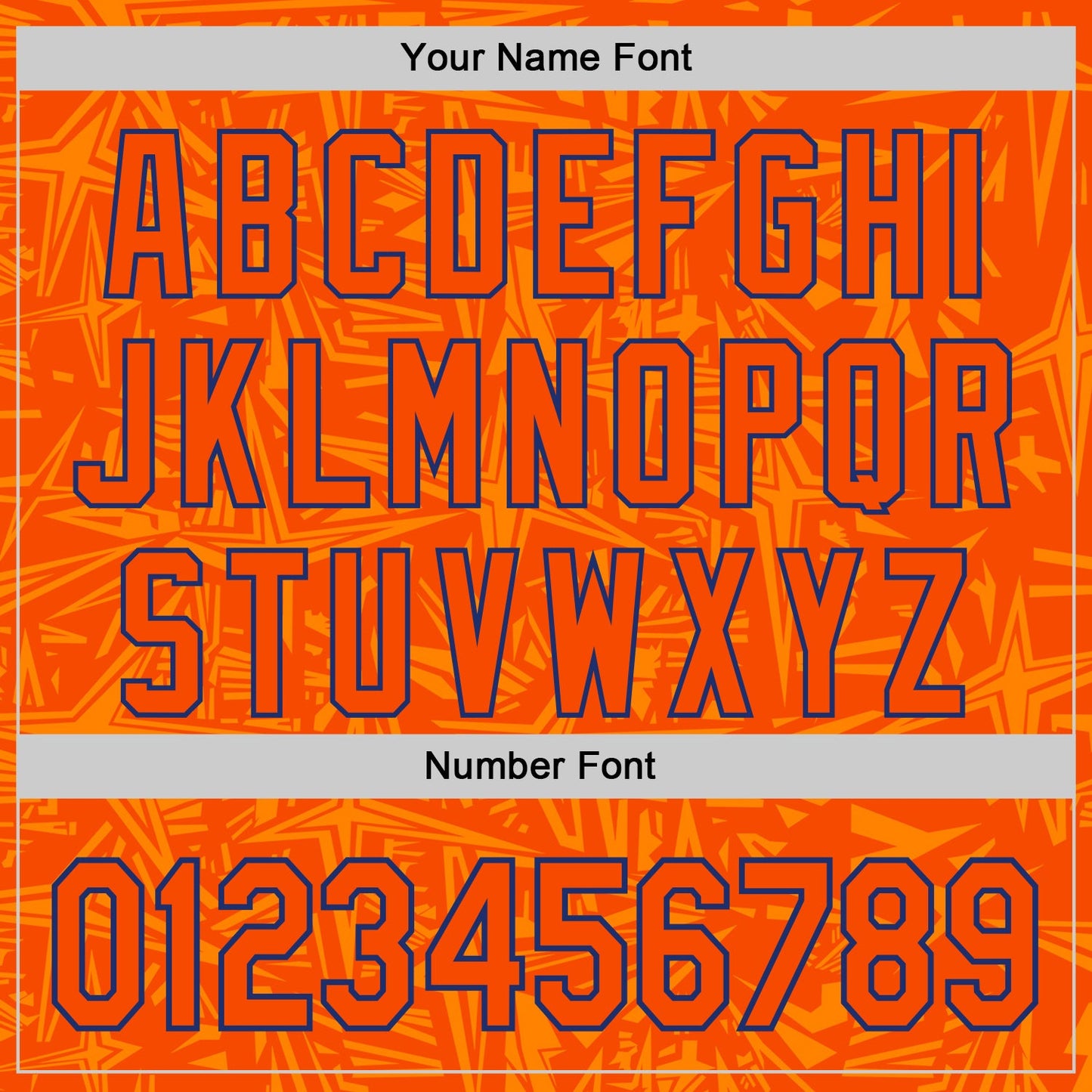 Custom Orange-Royal Geometric Cyber Starburst Authentic Baseball Jersey view 5