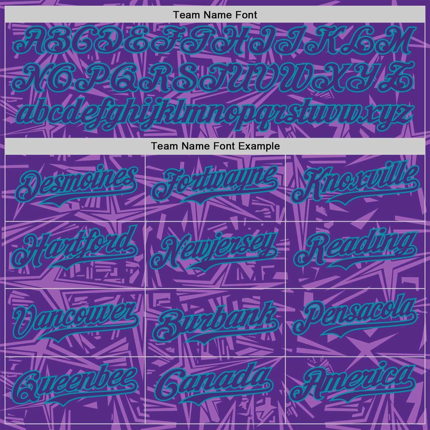 Custom Purple Medium Purple-Teal Geometric Cyber Starburst Authentic Baseball Jersey view 4