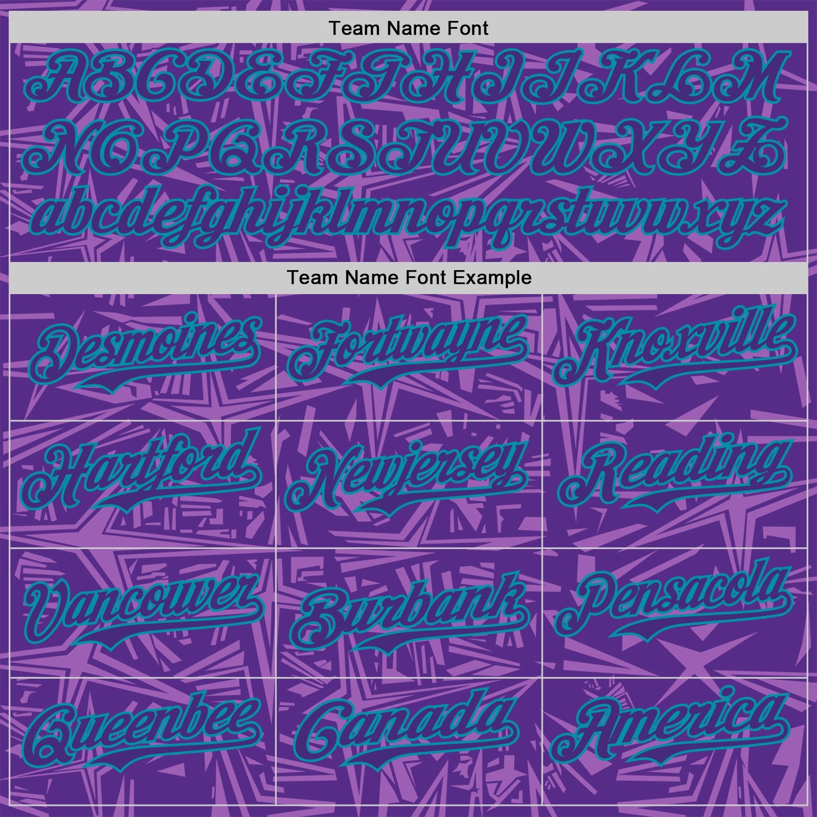 Custom Purple Medium Purple-Teal Geometric Cyber Starburst Authentic Baseball Jersey view 4